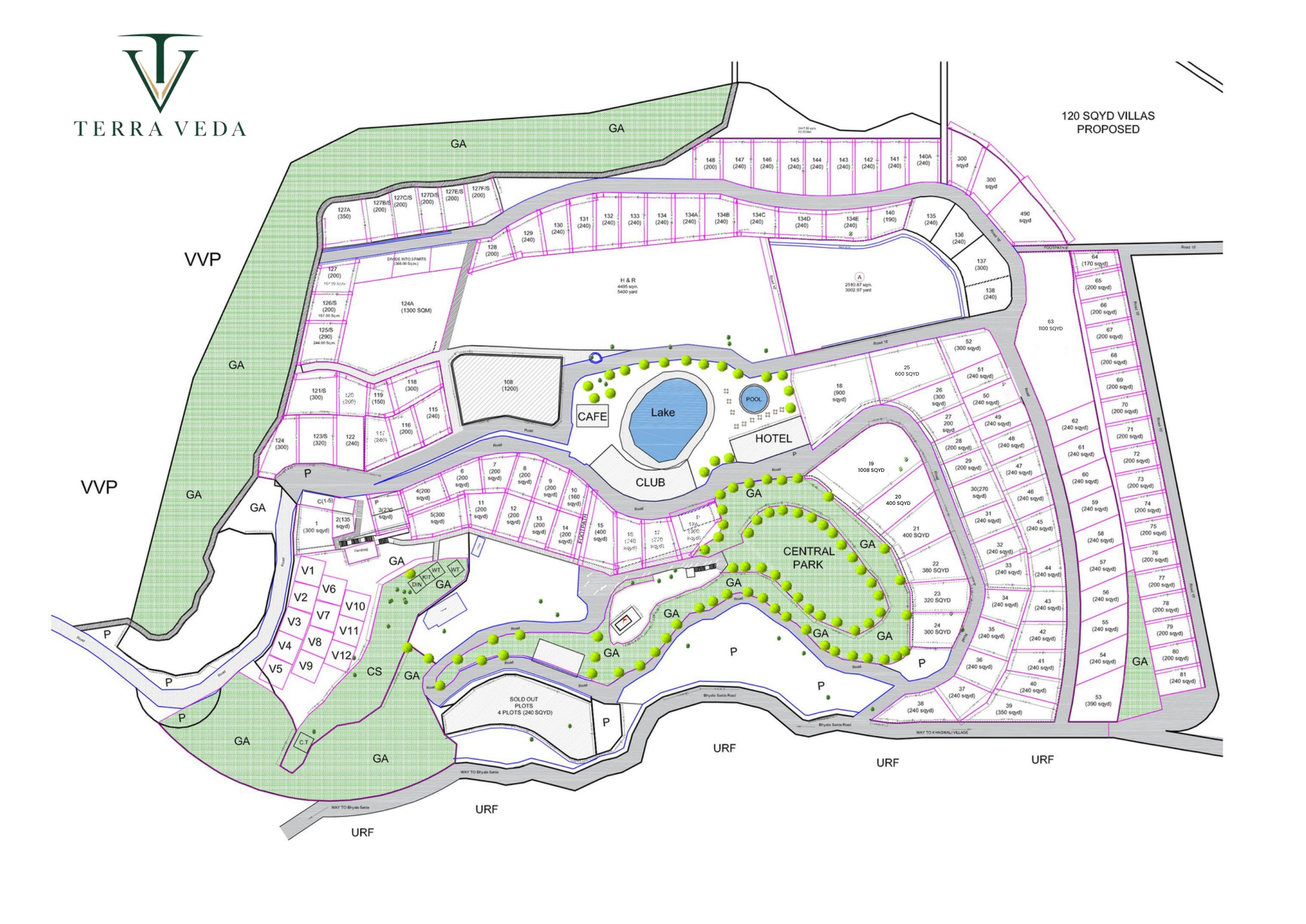 Indicative Terra Veda master plan extracted from page 18 of the official client brochure